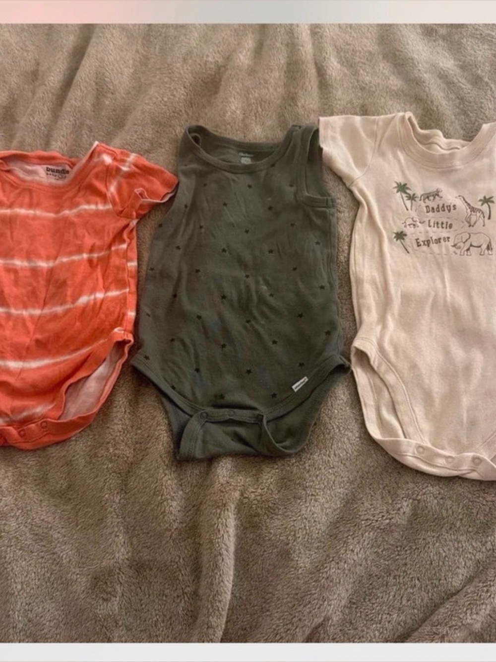 Gerber Olive Green Star Sleeveless Baby One-Piece
